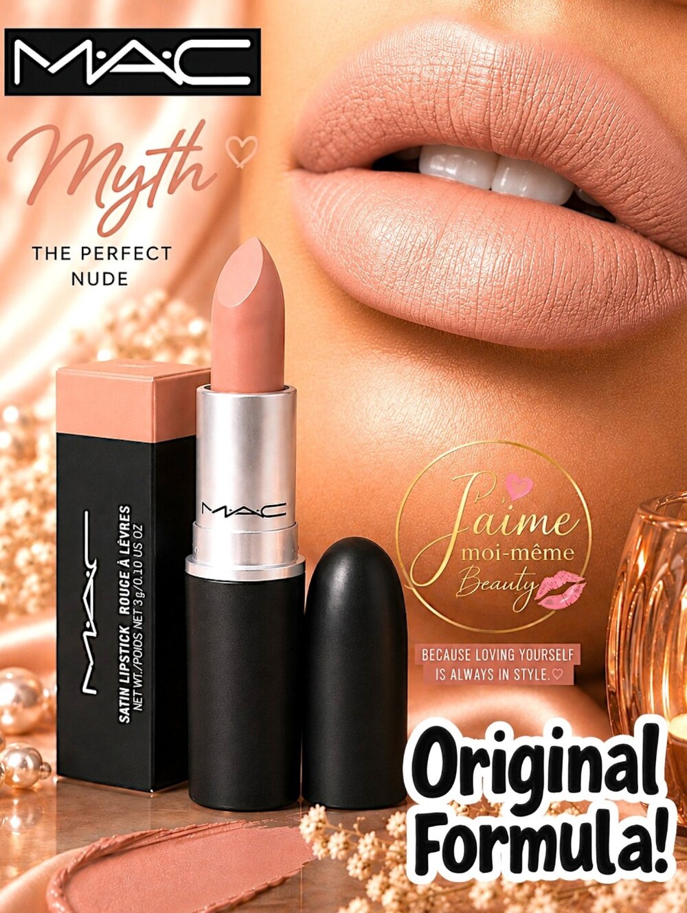 MAC Myth Lipstick ◇Satin Finish◇ Light Neutral Beige - ORIGINAL FORMULA